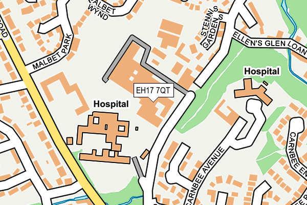 EH17 7QT map - OS OpenMap – Local (Ordnance Survey)