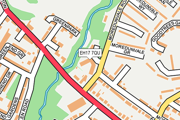 EH17 7QU map - OS OpenMap – Local (Ordnance Survey)