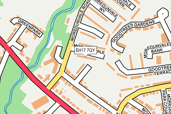 EH17 7QY map - OS OpenMap – Local (Ordnance Survey)