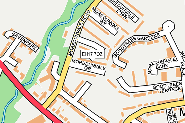 EH17 7QZ map - OS OpenMap – Local (Ordnance Survey)