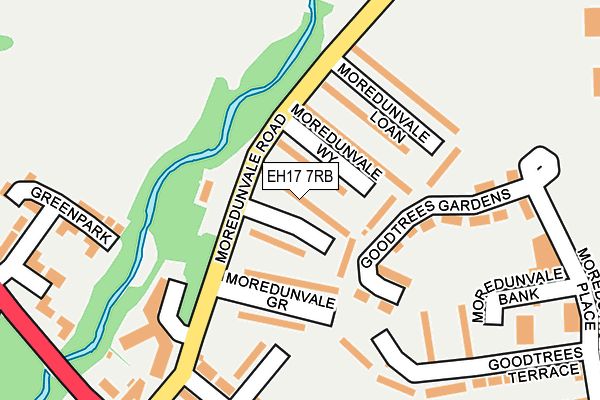 EH17 7RB map - OS OpenMap – Local (Ordnance Survey)