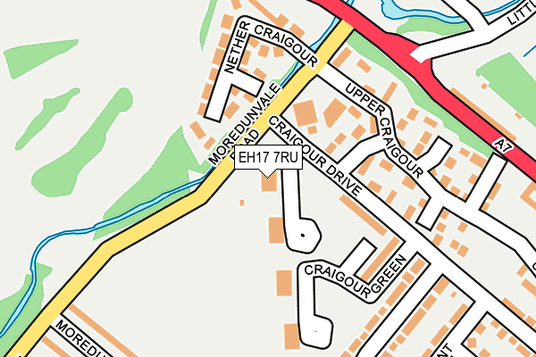 EH17 7RU map - OS OpenMap – Local (Ordnance Survey)