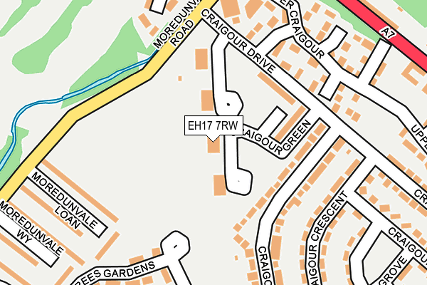 EH17 7RW map - OS OpenMap – Local (Ordnance Survey)