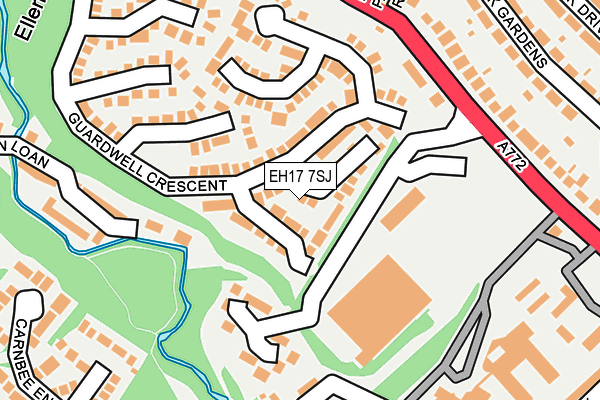 EH17 7SJ map - OS OpenMap – Local (Ordnance Survey)