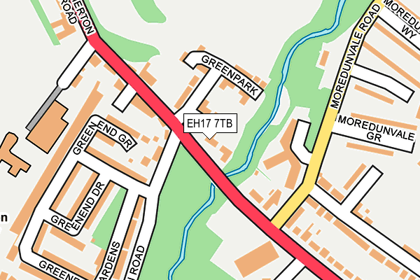 EH17 7TB map - OS OpenMap – Local (Ordnance Survey)