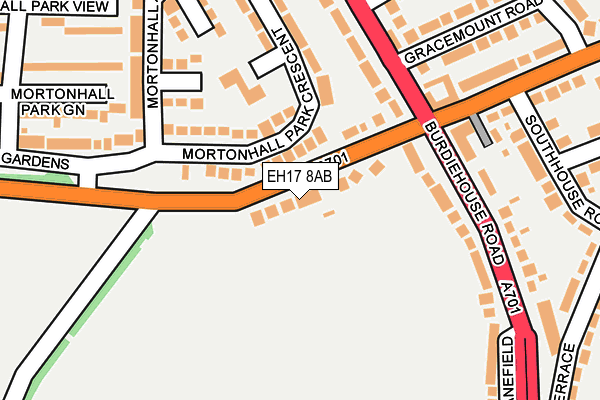 EH17 8AB map - OS OpenMap – Local (Ordnance Survey)