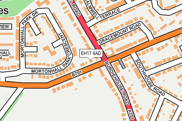 EH17 8AD map - OS OpenMap – Local (Ordnance Survey)