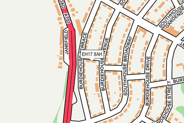 EH17 8AH map - OS OpenMap – Local (Ordnance Survey)