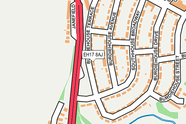 EH17 8AJ map - OS OpenMap – Local (Ordnance Survey)