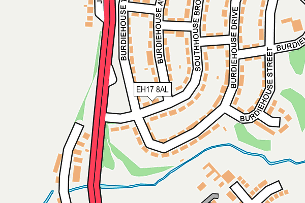 EH17 8AL map - OS OpenMap – Local (Ordnance Survey)