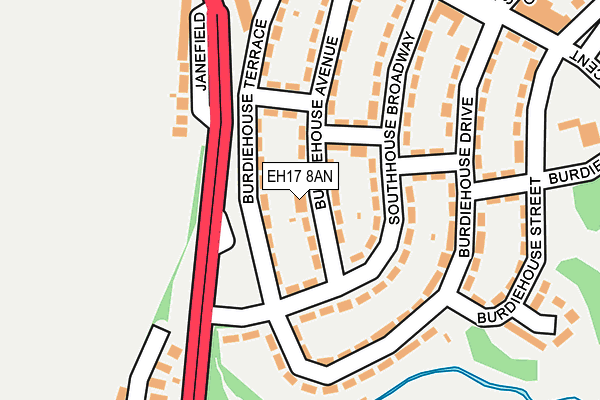 EH17 8AN map - OS OpenMap – Local (Ordnance Survey)