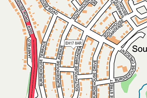 EH17 8AR map - OS OpenMap – Local (Ordnance Survey)