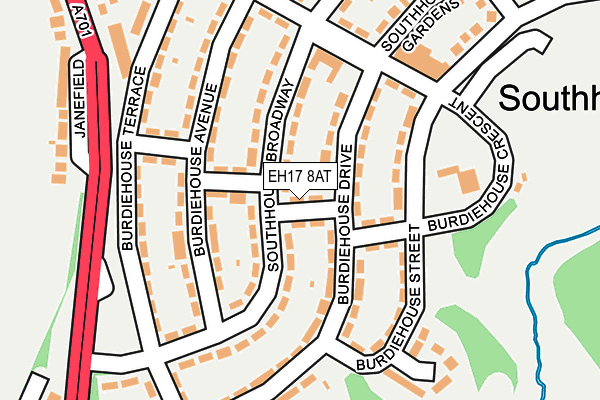 EH17 8AT map - OS OpenMap – Local (Ordnance Survey)