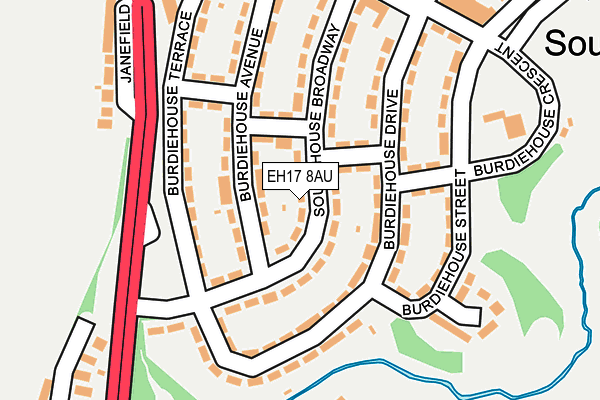 EH17 8AU map - OS OpenMap – Local (Ordnance Survey)