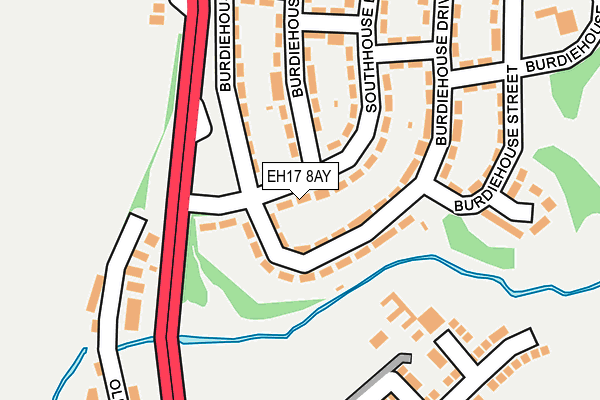 EH17 8AY map - OS OpenMap – Local (Ordnance Survey)