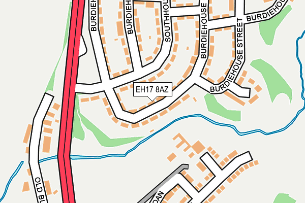 EH17 8AZ map - OS OpenMap – Local (Ordnance Survey)