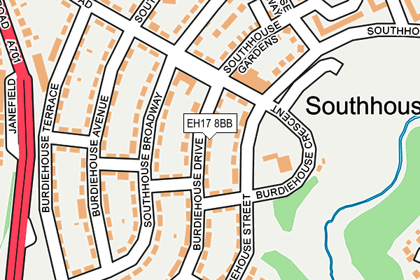 EH17 8BB map - OS OpenMap – Local (Ordnance Survey)