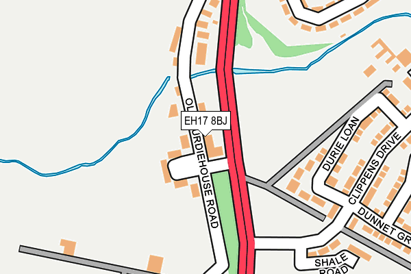 EH17 8BJ map - OS OpenMap – Local (Ordnance Survey)