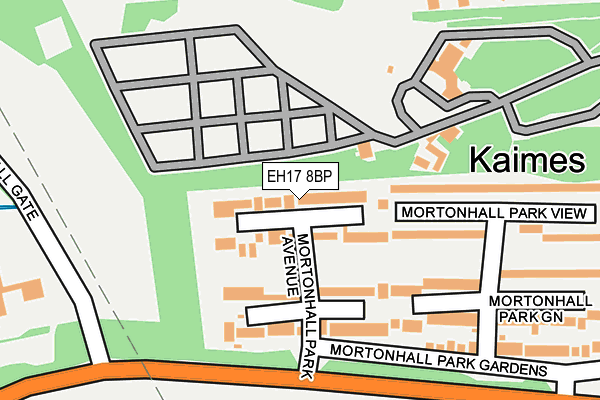 EH17 8BP map - OS OpenMap – Local (Ordnance Survey)