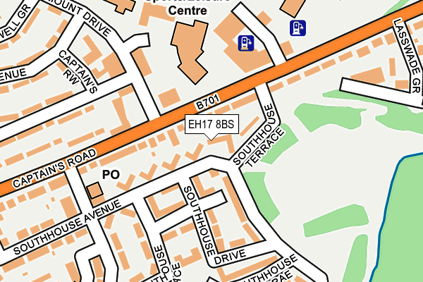 EH17 8BS map - OS OpenMap – Local (Ordnance Survey)