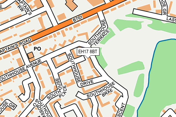 EH17 8BT map - OS OpenMap – Local (Ordnance Survey)