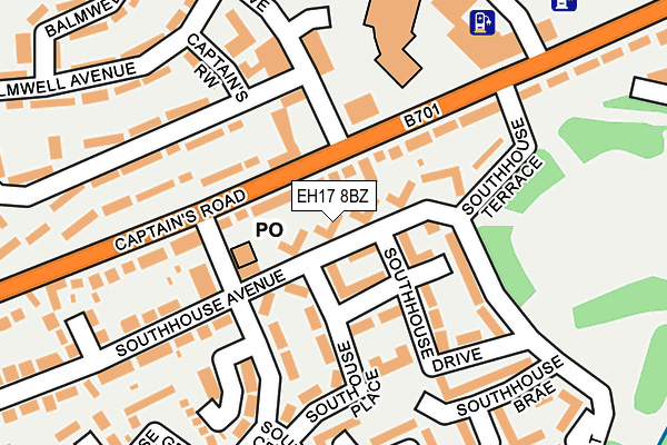 EH17 8BZ map - OS OpenMap – Local (Ordnance Survey)