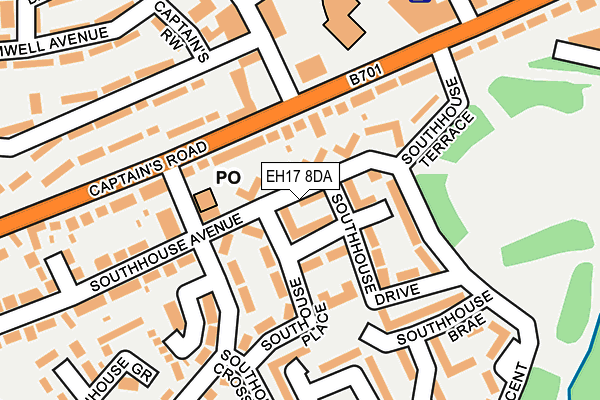 EH17 8DA map - OS OpenMap – Local (Ordnance Survey)