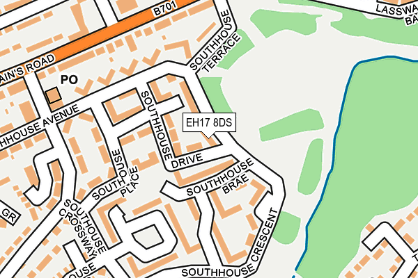 EH17 8DS map - OS OpenMap – Local (Ordnance Survey)