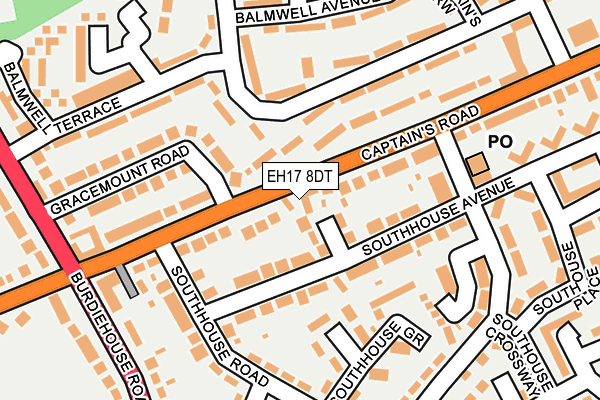 EH17 8DT map - OS OpenMap – Local (Ordnance Survey)