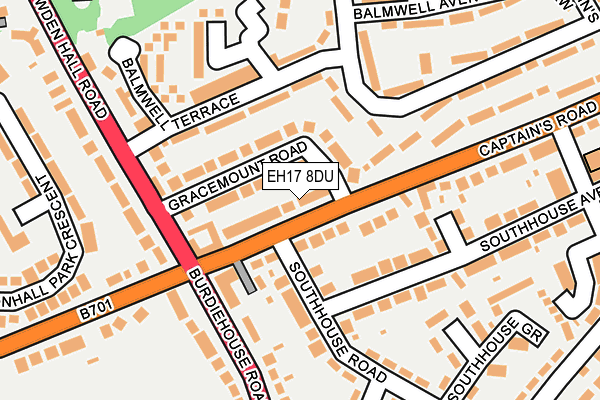 EH17 8DU map - OS OpenMap – Local (Ordnance Survey)