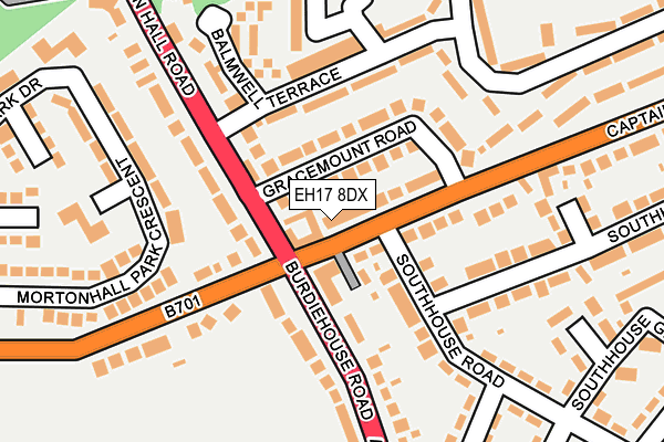 EH17 8DX map - OS OpenMap – Local (Ordnance Survey)