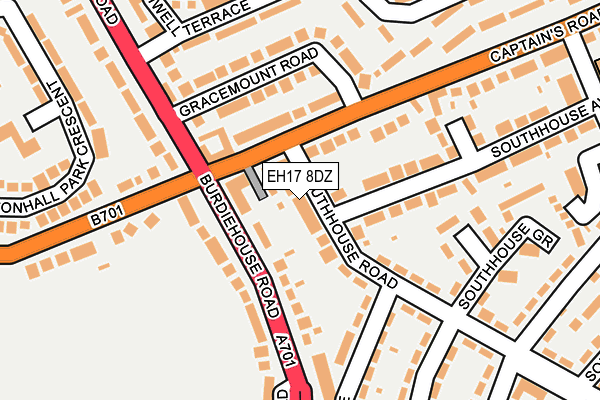 EH17 8DZ map - OS OpenMap – Local (Ordnance Survey)