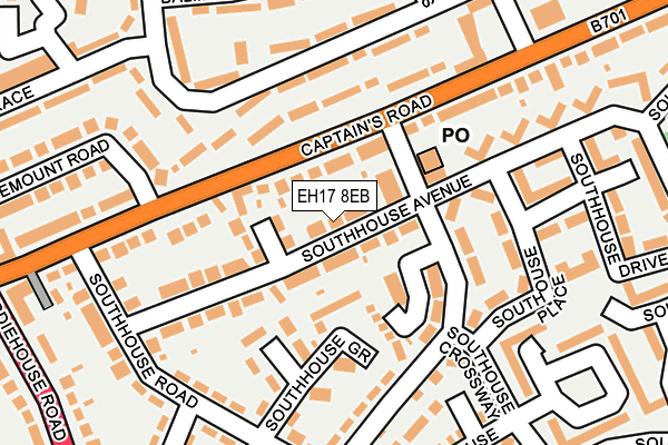 EH17 8EB map - OS OpenMap – Local (Ordnance Survey)