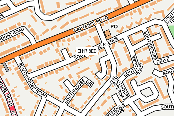 EH17 8ED map - OS OpenMap – Local (Ordnance Survey)