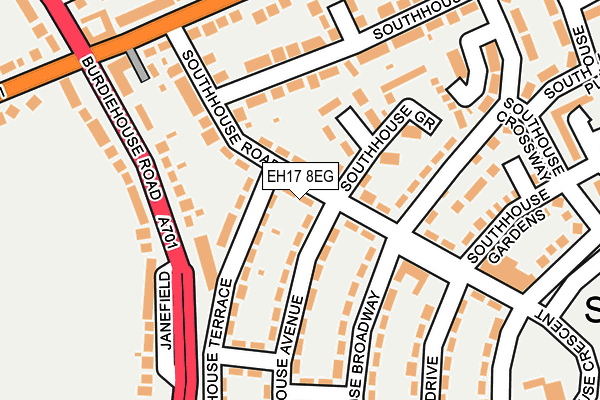 EH17 8EG map - OS OpenMap – Local (Ordnance Survey)