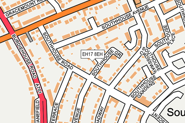 EH17 8EH map - OS OpenMap – Local (Ordnance Survey)