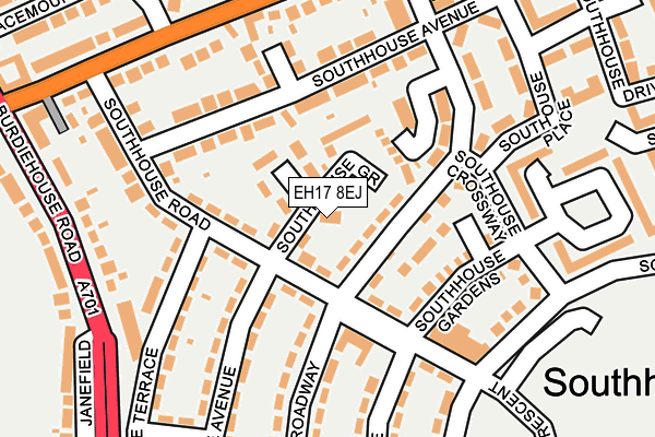 EH17 8EJ map - OS OpenMap – Local (Ordnance Survey)