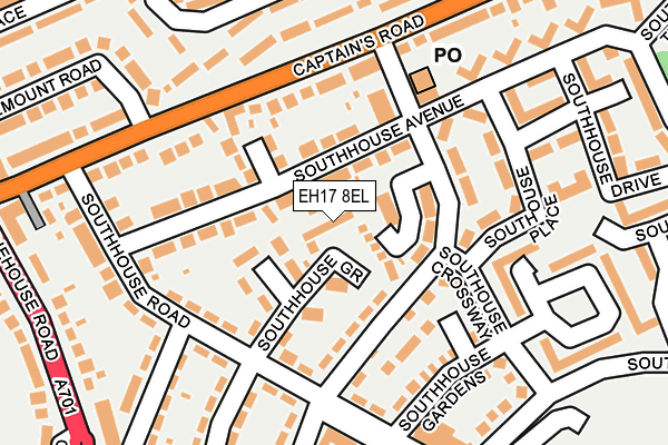 EH17 8EL map - OS OpenMap – Local (Ordnance Survey)