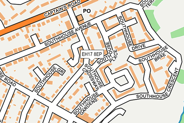 EH17 8EP map - OS OpenMap – Local (Ordnance Survey)