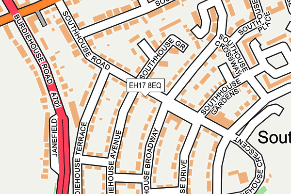 EH17 8EQ map - OS OpenMap – Local (Ordnance Survey)