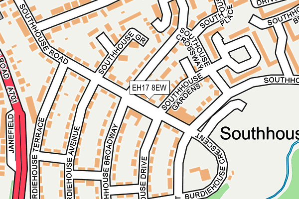 EH17 8EW map - OS OpenMap – Local (Ordnance Survey)