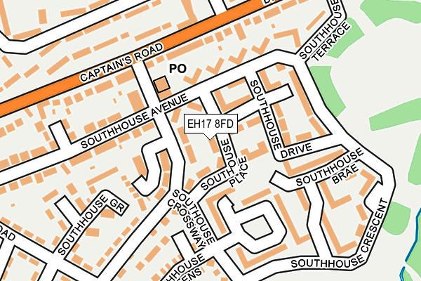 EH17 8FD map - OS OpenMap – Local (Ordnance Survey)