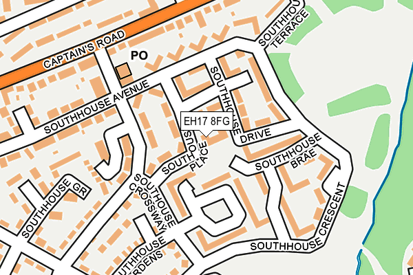 EH17 8FG map - OS OpenMap – Local (Ordnance Survey)