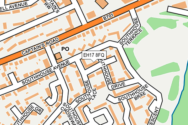 EH17 8FQ map - OS OpenMap – Local (Ordnance Survey)