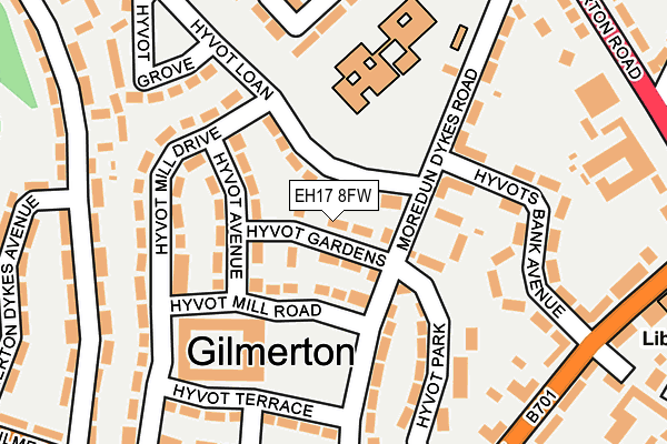 EH17 8FW map - OS OpenMap – Local (Ordnance Survey)