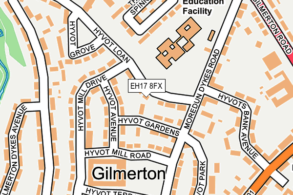 EH17 8FX map - OS OpenMap – Local (Ordnance Survey)