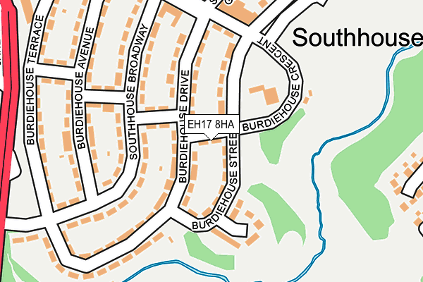 EH17 8HA map - OS OpenMap – Local (Ordnance Survey)