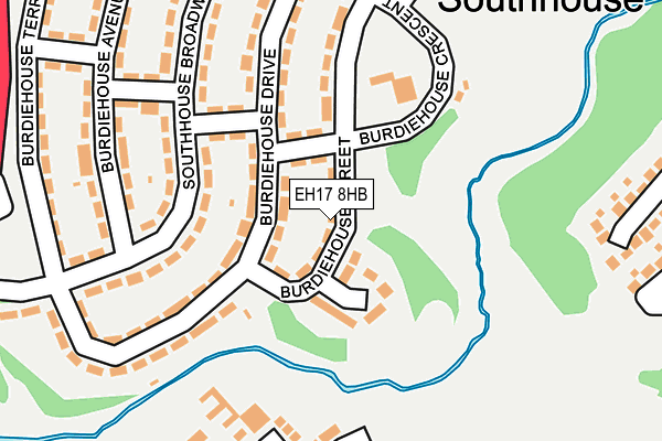 EH17 8HB map - OS OpenMap – Local (Ordnance Survey)