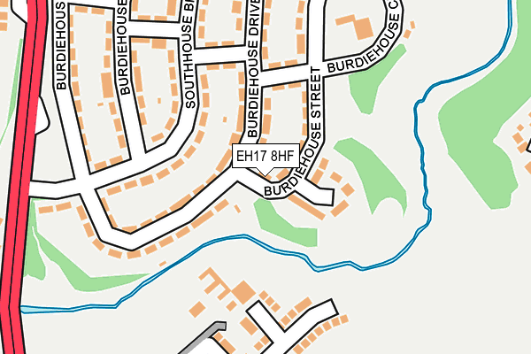 EH17 8HF map - OS OpenMap – Local (Ordnance Survey)