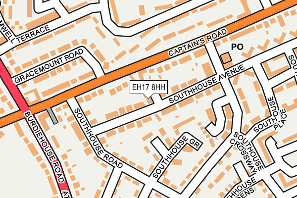 EH17 8HH map - OS OpenMap – Local (Ordnance Survey)